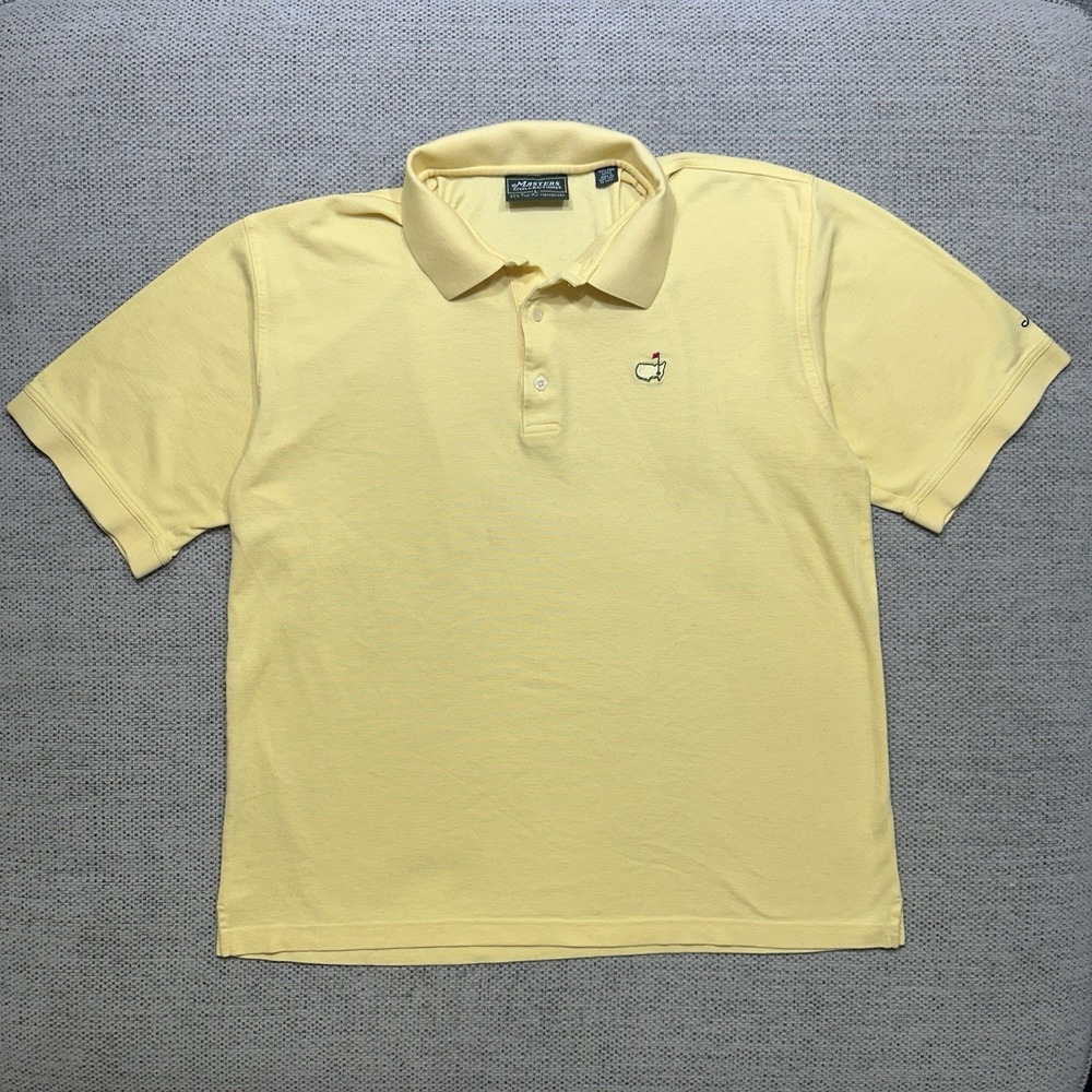 Vintage 80's Masters Collection Men's L Yellow Golf Polo Shirt